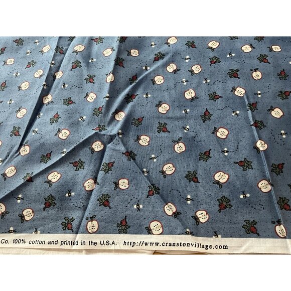 Leslie Becky VIP Fabrics Cranston Print Works 6 Yards x 44 Inch Blue, Red, White - Picture 5 of 10